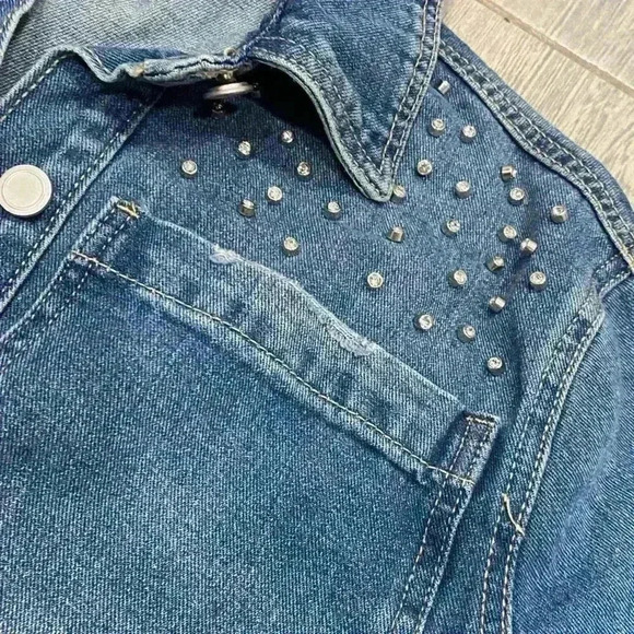 Cato Jean Jacket with Rhinestones size Medium - Picture 3 of 4